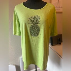 Green Pineapple Embellished T-Shirt from Princess cruises. Never worn. XL